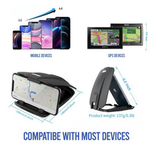 Load image into Gallery viewer, Dash Mount GPS &amp; Phone Holder - Non-Slip, Universal Fit, Self Adhesive,Garmin Nuvi Drive Dezl Drivesmart, Navman, Tomtom, Magellan Roadmate, Rand McNally Replacement Holder for Satnav
