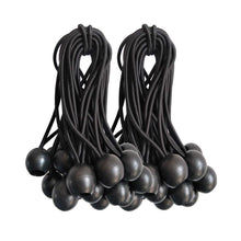 Load image into Gallery viewer, Ball Bungee Cords, 50 Packs, 6Inch Black Tie Down Cords for Tarp, Canopy Shelter, Wall Pipe, UV Resistant