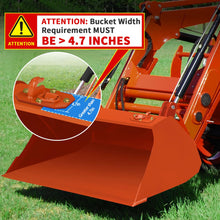 Load image into Gallery viewer, 2 Pack 3/8&quot; Tractor Bucket Hooks with D Ring, Grade 70 Forged Steel Bolt On Grab Hook for Tractor Bucket Compatible with Kubota, John Deere, Kiot, RV, UTV, Truck, Max 15,000 lbs,Orange