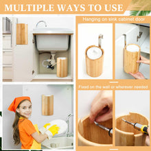 Load image into Gallery viewer, SiliFine Bamboo Wipes Dispenser Container, Disinfectant Wall Mounted Disinfectant Wipes Holder Decorative Bamboo Kitchen Organizer for Bathroom Office Classroom Countertop Home