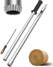 Load image into Gallery viewer, 26 inch Hay Probe Bale Sampler, Stainless Steel Hay and Forage Probe for Drilling, Serrated Tip Design, Comes with Dowel and Metal File for Resharpening