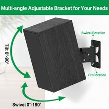 Load image into Gallery viewer, Heavy-duty Speaker Wall Mount for Klipsch R-50M RP-502S Speaker Mounts - Adjustable Tilt &amp; Swivel Wall Mount for Klipsch Bookshelf Speakers Mounting Bracket for Saving Space Holds Up to 40Lbs