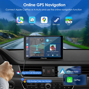 2025 CARPURIDE 9 Inch Car Play Screen for Car, Compatible with Wireless/Wired Apple CarPlay, Android Auto and Mirror Link - Bluetooth Audio, Navigation,Siri, FM, AUX