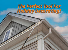 Load image into Gallery viewer, 5-24 ft Long Telescopic Extension Pole with Utility Hook // Telescoping Pole for Christmas Lights Installation, String Lights, Birdfeeders // Lightweight and Sturdy // Christmas Light Pole with Hook