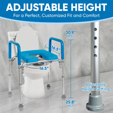 Load image into Gallery viewer, Platinum Health Original Ultimate Padded Raised Toilet Seat with Handles, Riser for Seniors with Adjusted Height &amp; Width, FSA HSA Eligible 420lb for Elderly, Seniors, Pregnant, Fits any Toilet