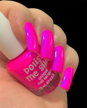 Load image into Gallery viewer, Polish Me Silly Barbee On The Glow - Neon Pink Blue NEON Glow Pop Collection MultiColor Shifting: Mylar Oil Slick Indie Nail Polish
