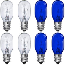 Load image into Gallery viewer, 8 Pieces Lighted Make Up Mirror Bulbs 20W Replacement Bulbs for Double Sided Illuminated Mirror (Blue, Clear)