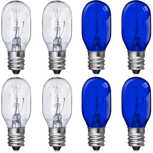 8 Pieces Lighted Make Up Mirror Bulbs 20W Replacement Bulbs for Double Sided Illuminated Mirror (Blue, Clear)
