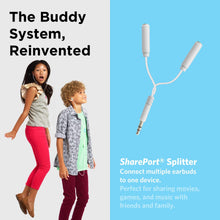 Load image into Gallery viewer, LilGadgets Kids Earbuds Wired for School - Safe &amp; Comfortable, Volume Limited, Wired in Kids Ear Buds with an in-Line Microphone, Travel Case, and Splitter - Blue
