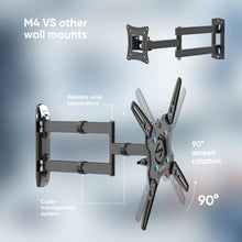 Load image into Gallery viewer, ONKRON Full Motion TV Wall Mount for 32-65 Inch Screen up to 90.4 lbs, Rotating TV Mount with Swivel and Tilt, Extendable Arm, VESA 100x100-400x400, Articulating Television Mount Bracket Black