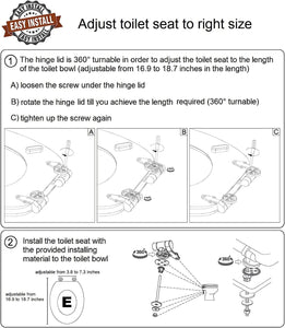 Sanilo Soft Close Toilet Seat ELONGATED, Quiet and Slow Close Lid and Seat, Strong Bumpers and Hinges, Golden Leaves