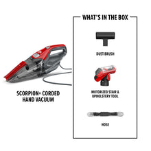 Load image into Gallery viewer, Dirt Devil Scorpion Plus Handheld Vacuum Cleaner, Powerful Suction, Lightweight, Includes Pivoting Stair and Upholstery Tool, Hose and Dusting Brush, Corded Portable Vacuum Cleaner