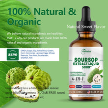 Load image into Gallery viewer, 4-in-1 Soursop Bitters Liquid, Soursop Oil with Sea Moss &amp; Black Seed Oil &amp; Ashwagandha, for Immune &amp; Digestive &amp; Cell Support, Sugar-Free | Non-GMO | Vegan (2 Fl oz) Slightly Sweet Flavor