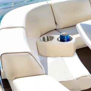 Marinexplore Pontoon Cup Holder,Boat Seat Cup Holder,Double Drink Holder,Portable Cup Beverage Mobile Phone Holders for Pontoon Boat Sofa,RV Couch,Car Back Seat (Beige)