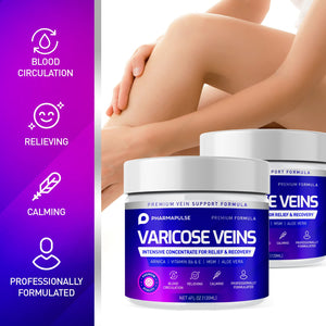 Pharmapulse Varicose & Spider Veins Soothing Leg Cream - Relaxing Leg Cream Formula - Fast-Acting Relief Cream - Expertly Crafted for Optimal Comfort 4oz