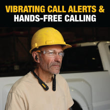 Load image into Gallery viewer, DEWALT Heavy Duty Black Edition 2-in-1 Neckband Bluetooth Headphones w/Built-in Speakers, Jobsite Wearable Speaker &amp; Around Neck, Wireless Headset, 60+ Hrs Hands-Free Music &amp; Calls, Carry Pouch