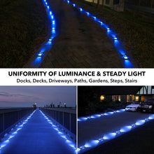 Load image into Gallery viewer, AGPTEK Solar Driveway Lights 12 Pack, Outdoor Deck Dock Marine LED Solar Powered Waterproof Driveway Marker Lights for Warning Step, Sidewalk, Pathway, Garden, Yard (Blue Light)