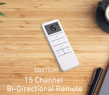Load image into Gallery viewer, Rollerhouse DD2702H 15 Channel Bi-Directional Transmitter for Bi-Directional Controlled Curtain Motor and Rechargeable Battery Motor