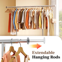 Load image into Gallery viewer, HOKEEPER Clothes Rack, Clothing Racks for Hanging Clothes Heavy Duty Garment Rack Rolling Coat Rack with Lockable Wheels Portable Closet, for Bedroom, Living Room, Laundry, Balcony