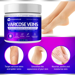 Pharmapulse Varicose & Spider Veins Soothing Leg Cream - Relaxing Leg Cream Formula - Fast-Acting Relief Cream - Expertly Crafted for Optimal Comfort 4oz