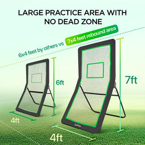 ZivPlay Lacrosse Rebounder for Backyard Lacrosse Bounce Back Net Volleyball Rebounder Net for Lax and Volleyball Practice Five Rebound Angles Includes Ball 7x4 ft