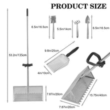 Load image into Gallery viewer, Sand Flea Rake Detachable Long Handle Sand Sifter for Beach Sharp Teeth Wide Basket Sand Fleas Catcher Stainless Steel Sand Crab Catcher for Travelling