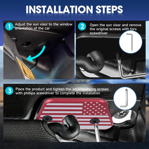 Sun Visor Repair Kit for Jeep Wrangler JK 2018/Wrangler JL 2018-2023/Gladiator 2020-2023 Car Accessories, Upgraded Aluminum Alloy Sun Visor Clips Used for Repairing Vehicle Sagging Sun Visors