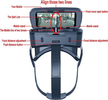 Load image into Gallery viewer, VR Headsets for Phone Cell Phone Virtual Reality headsets 3D Glasses Helmets VR Goggles for TV Movies Video Games Compatible to iOS Android Support 4.7” to 7.3” Mobile Screen with Controller (BR95)