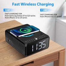 Load image into Gallery viewer, Gelielim CD Player Alarm Clock Radio Boombox with Remote, Bluetooth CD Players for Home, 10W Fast Wireless Charging,FM Radio CD Player, Support AUX/USB/Timer/Dimmer/Auto Time Setting, Large LCD