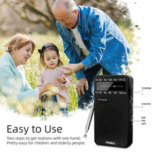 Load image into Gallery viewer, PRUNUS J-166 Portable Radio AM FM, Battery Operated Radio with Tuning Light, Back Clip, Excellent Reception, AM FM Radios Portable, Transistor Radios