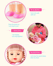 Load image into Gallery viewer, POCO DIVO Walking Doll 17&quot; Interactive Vinyl Toy Baby Sonic Control Cuddly Girl Singing Talking Blonde Princess with Blinking Eyes