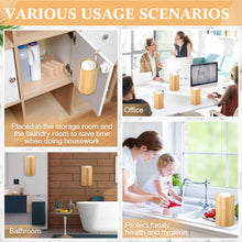 Load image into Gallery viewer, SiliFine Bamboo Wipes Dispenser Container, Disinfectant Wall Mounted Disinfectant Wipes Holder Decorative Bamboo Kitchen Organizer for Bathroom Office Classroom Countertop Home