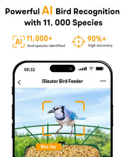 Load image into Gallery viewer, Metal Smart Bird Feeder with Camera – Solar Powered, AI Bird Identification &amp; 2.5K HD Auto Capture Videos, Arrival Notifications, 2.1L Capacity &amp; 100% Durable Design