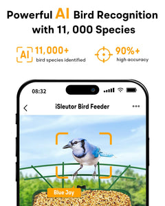 Metal Smart Bird Feeder with Camera – Solar Powered, AI Bird Identification & 2.5K HD Auto Capture Videos, Arrival Notifications, 2.1L Capacity & 100% Durable Design