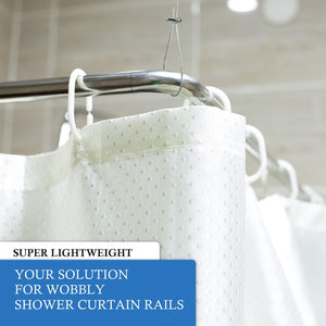 Libaro Ceiling Mounted Shower Curtain Rod Support – Adjustable 60″ Ceiling Suspension Holder for Curved, L-Shaped & Straight Shower Rods, Sturdy Rustproof Stainless Steel Support (Prevents Sagging)