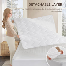 Load image into Gallery viewer, Bwarm Premium Multi-Zone Electric Heated Mattress Pad King Size, 78&quot; x 80&quot;, Dual Controllers, 9 Heat Settings, 1-12 Hours Auto Off, Individual Body and Feet Settings, Machine Washable