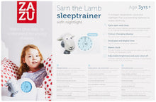 Load image into Gallery viewer, Zazu Kids Sam Sleep Trainer Alarm Clock and Night Light - Blue and Grey Sheep Toy