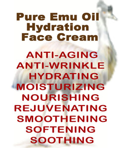 PURE EMU OIL HYDRATION FACE CREAM For Normal - Dry - Sensitive Skin. Moisturizing and Nourishing. 2 Fl. oz. - 60 ml by Botanical Beauty