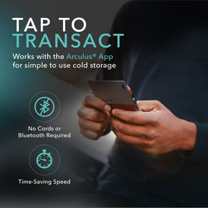 Arculus Crypto Cold Storage Wallet, Secure Bitcoin & Ethereum Wallet, 3-Factor Authentication, Silver