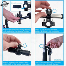 Load image into Gallery viewer, TARSHYRY Elderly Mobility Scooter Umbrella Holder,Universal Umbrella Mount Holder, Adjustable Stretch Umbrella Stand for Mobility Scooter,Stroller,Wheelchair,Beach Chair