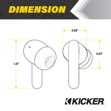 Load image into Gallery viewer, KICKER TWS2 True Wireless Earbuds, Bluetooth Earbuds with Microphone, Environmental Noise Cancelling, Wireless Earphones for Android and iOS, Fast Charging Case USB-C with 24 Hours of Playtime