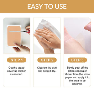 Tattoo Cover Up, Ultra Thin Tattoo Cover Up Patch for Tattoo, Scar, Birthmarks, Waterproof and Sweatproof, 6 Pcs
