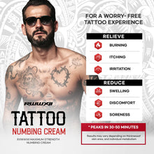 Load image into Gallery viewer, Tattoo Numbing Cream Extra Strength: Long Lasting Numbness for Painless Tattoo Piercing Waxing Microblading 60ML (Large, Gram, 60)
