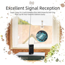 Load image into Gallery viewer, PRUNUS J-166 Portable Radio AM FM, Battery Operated Radio with Tuning Light, Back Clip, Excellent Reception, AM FM Radios Portable, Transistor Radios