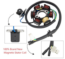 Load image into Gallery viewer, Ignition Stator Magneto 5 wire AC 6 Pole Coil for GY6 125cc 150cc Scooter ATV Go Kart TAOTAO Dune Buggy, 6 Coil 5 Wire Stator Magneto With Magneto Flywheel Puller