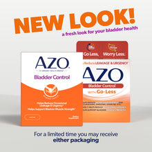 Load image into Gallery viewer, AZO Bladder Control with Go-Less Daily Supplement | Helps Reduce Occasional Urgency, leakage due to laughing, sneezing and exercise††† | 72 Capsules