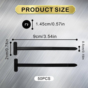 50Pcs Nylon Universal Cable Tie Buckle, Heavy Duty Self-Locking Nylon Zipper Clips, Plastic Cable Tie Buckle Zip Tie, UV Resistant Black Zipties for Car Daily Repair