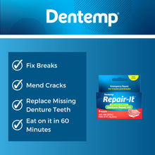 Load image into Gallery viewer, Dentemp Repair Kit - Repair-It Advanced Formula Denture Repair Kit - Denture Repair Kit Repairs Broken Dentures - Denture Repair to Mend Cracks &amp; Replace Loose Teeth