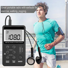 Load image into Gallery viewer, Personal AM/FM Pocket Radio Portable VR-robot, Mini Digital Tuning Radio, with Rechargeable Battery, Earphone, Lock Screen for Walk/Jogging/Gym/Camping