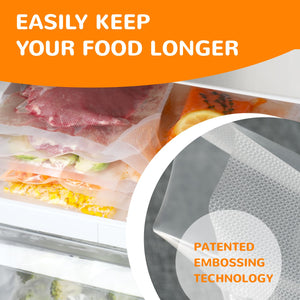 Wevac 8” x 150’ Food Vacuum Seal Roll Keeper with Cutter, Ideal Vacuum Sealer Bags for Food Saver, BPA Free, Commercial Grade, Great for Storage, Meal prep and Sous Vide (8" x 150')